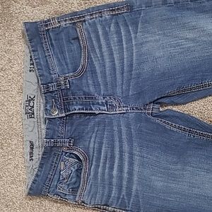 Mens Buckle Black Strait Jeans